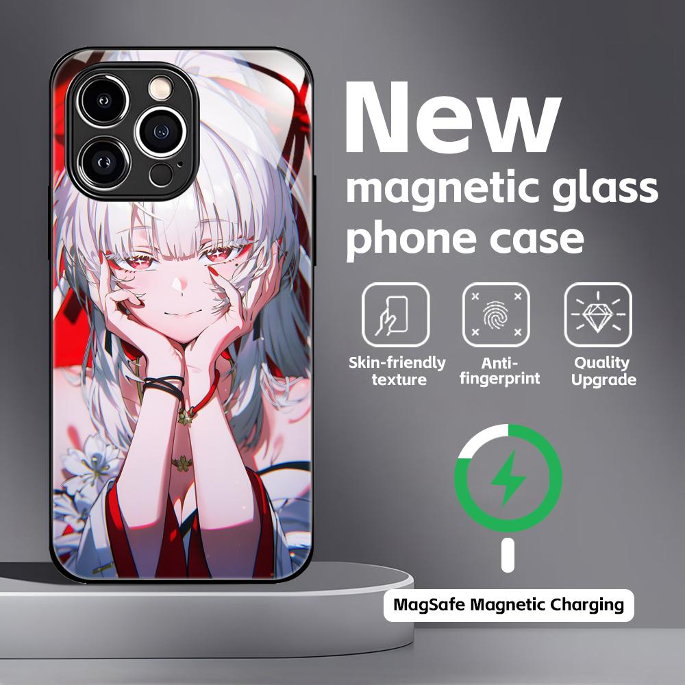 Чехол для телефона Wuthering Waves Hiyuki для iPhone 17 16 15 14 13 12 11 X XR XS 8 Plus Mini Pro Max Стеклянный Магнитный Чехол