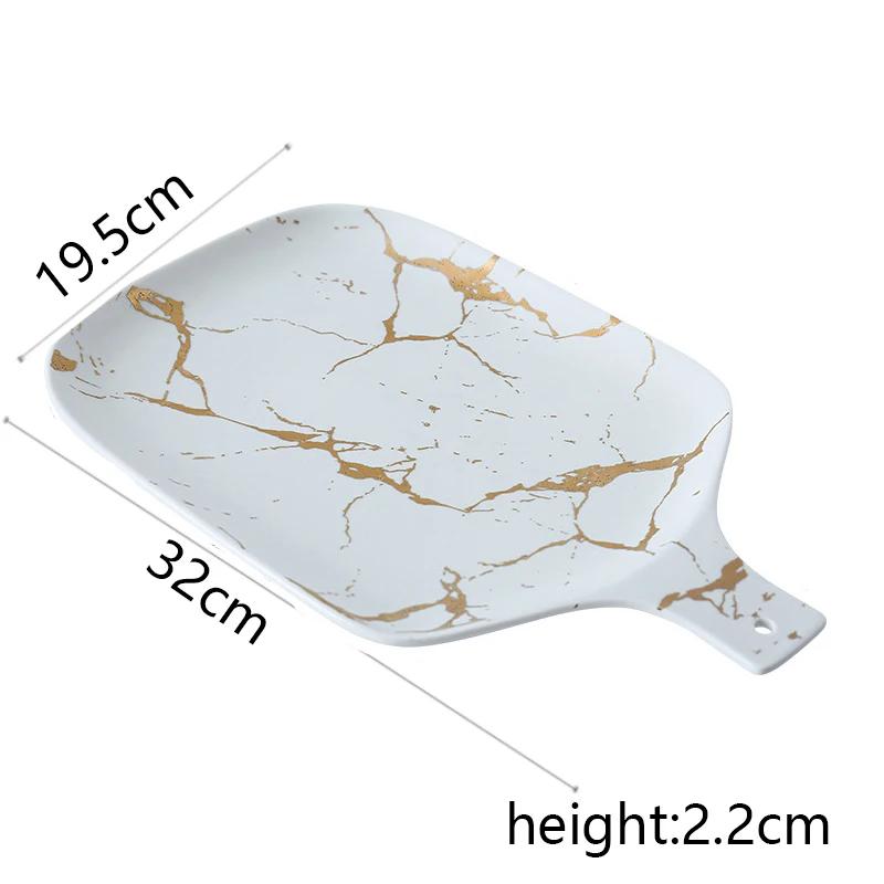 Best Gold Marble Glazes Ceramic Party Tableware Set Porcelain Breakfast Plates Dishes Noodle Bowl Coffee Mug Cup For Decoration