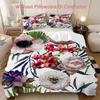 Элегантный дизайн с цветочным узором, 3D-печать, комплект пододеяльника, постельное белье в стиле абстрактного искусства, мягкий и удобный комплект пододеяльника