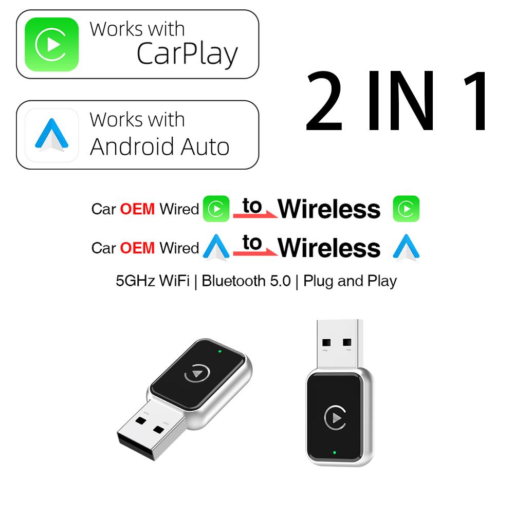 Беспроводной адаптер CarPlay Android Auto с низкой задержкой для Abarth Acura Alfa Romeo ASTON Martin Bentley Cadillac Chery Chrysler Jeep