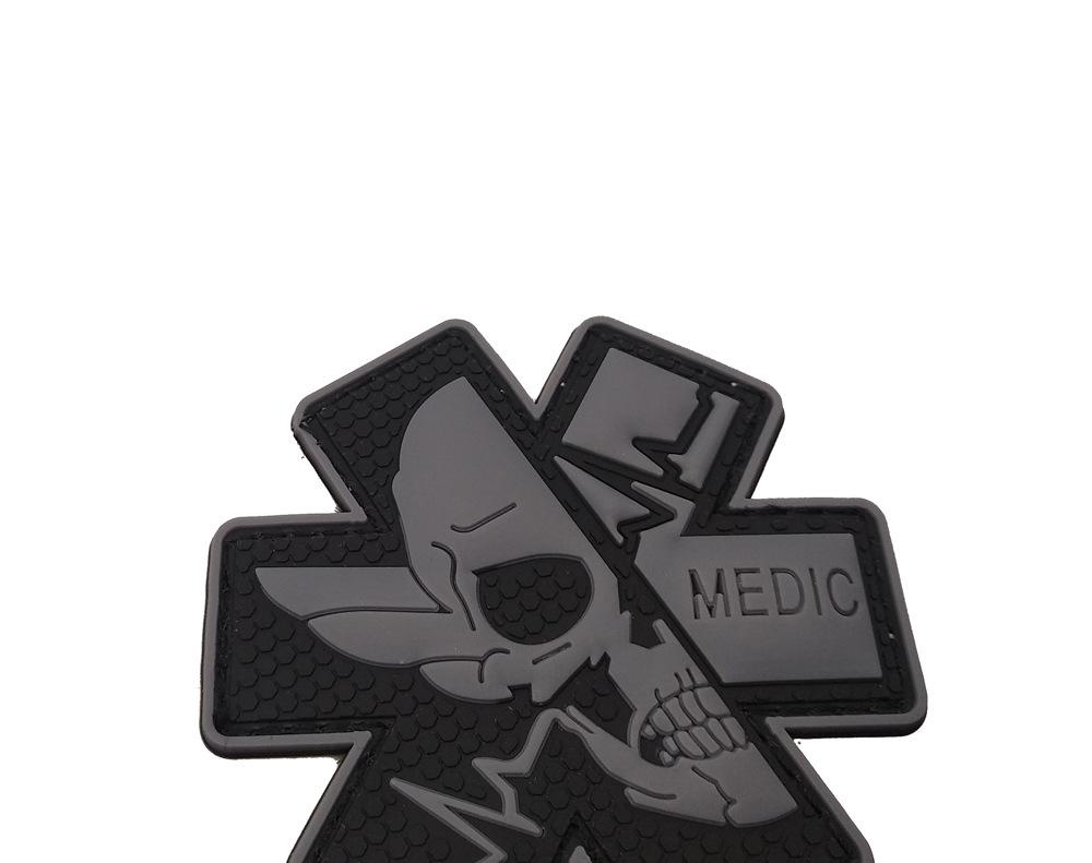 Тактический медицинский патч на липучке в виде черепа - Прочная ткань с несколькими вариантами цвета