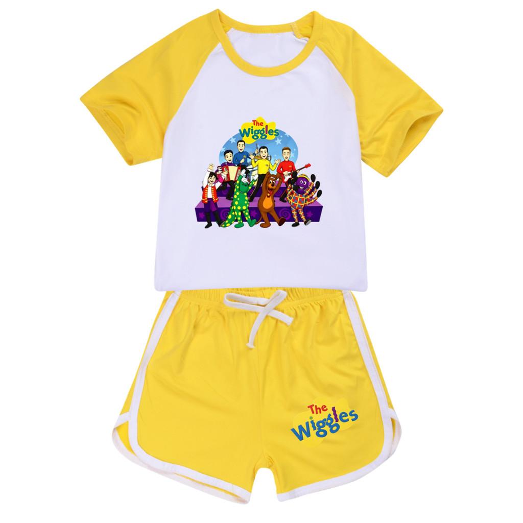 5747 Kids Boys Girls The Wiggles Anime Cartoon T-shirt Shorts Tracksuit Sets