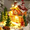 Christmas Village Houses,Light Up Christmas Houses With Spinning Train & 8 Music,Resin House With Warm Light