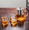 Стеклянный чайный сервиз Shangqi с 4 чашками и подносом