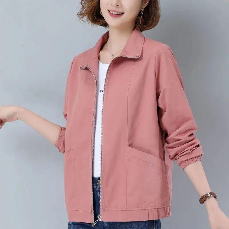 New Spring Autumn Trench Coat Women's Windbreaker Slim Stand-Collar Solid Outwear Ladies Short Casual Outwear Tops Lining