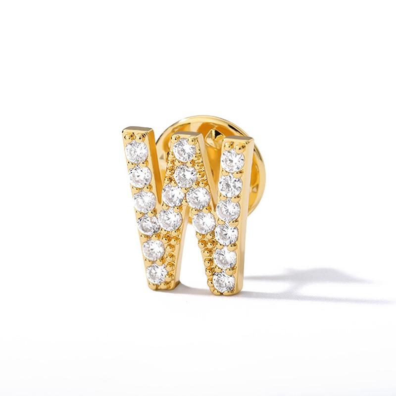 A-Z Letter Brooches For Women Initial Name Brooch Pins For Suit Shirt Collar Accessories Brooch Jewelry