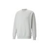 Puma Solid Color Crew Neck Pullover Knit Sweatshirt Unisex Sweatshirt Light-Heather-Gray 537965-04