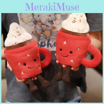 Плюшевая игрушка в виде стаканчика мороженого из коротковорсового материала для детского подарка и декора детской комнаты