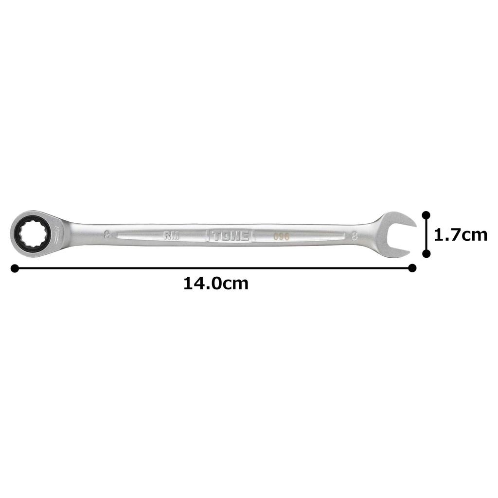 TONE Ratchet Box Wrench Width Across Flats 8mm HPRM-08
