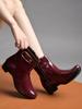 Shoetopia Женские короткие ботильоны на массивном каблуке с нескользящей подошвой, удобные модные ботильоны на щиколотку | Мягкая амортизирующая подошва | Для повседневной носки, вечеринок и зимы