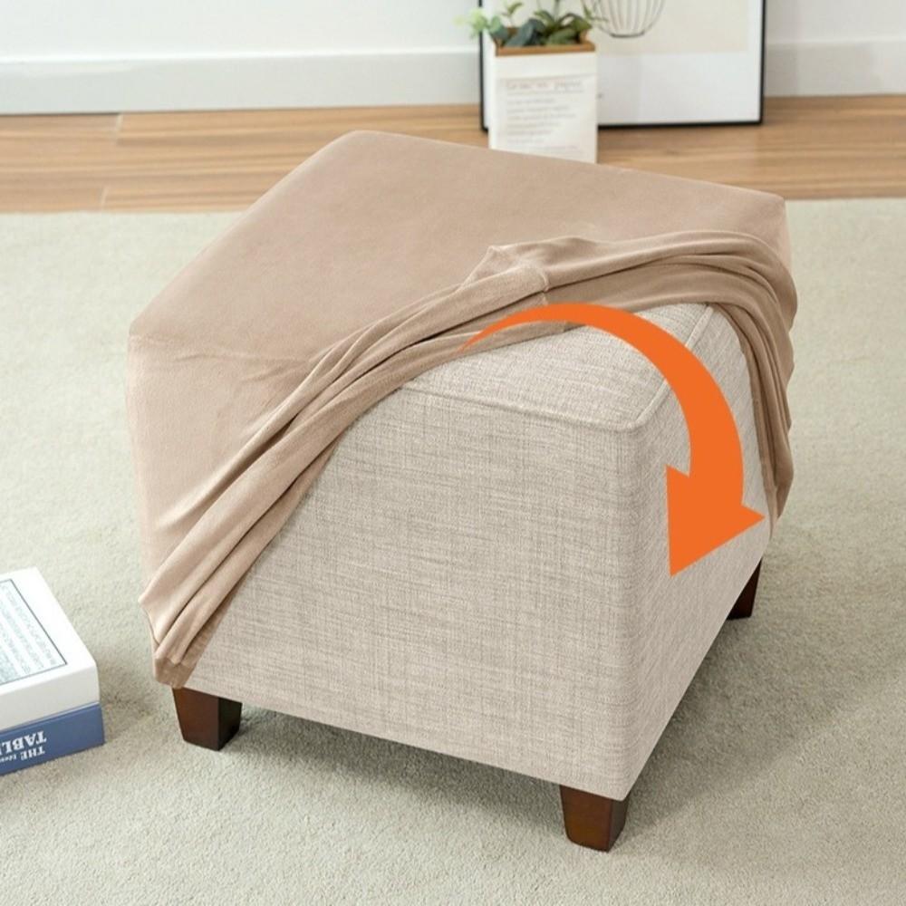 Elastic Ottoman Cover Square Furniture Protector Durable Pouf Stool Cover