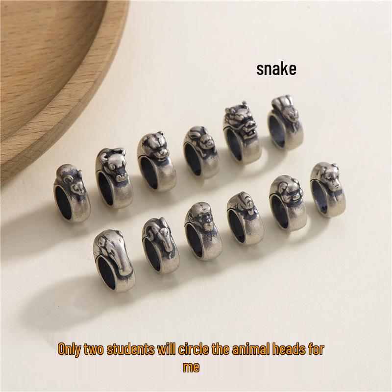 Винтажное кольцо и браслет из бусин с годом рождения по китайскому зодиаку