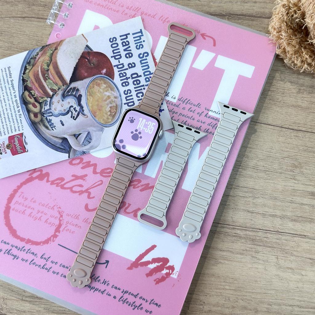 Magnetic Silicone Small claws Strap for Apple watch Bands Ultra 3 49mm 38mm 46mm 45mm 40mm 42mm 41mm correa Bracelet iWatch 11 10 SE 9 8 7 6