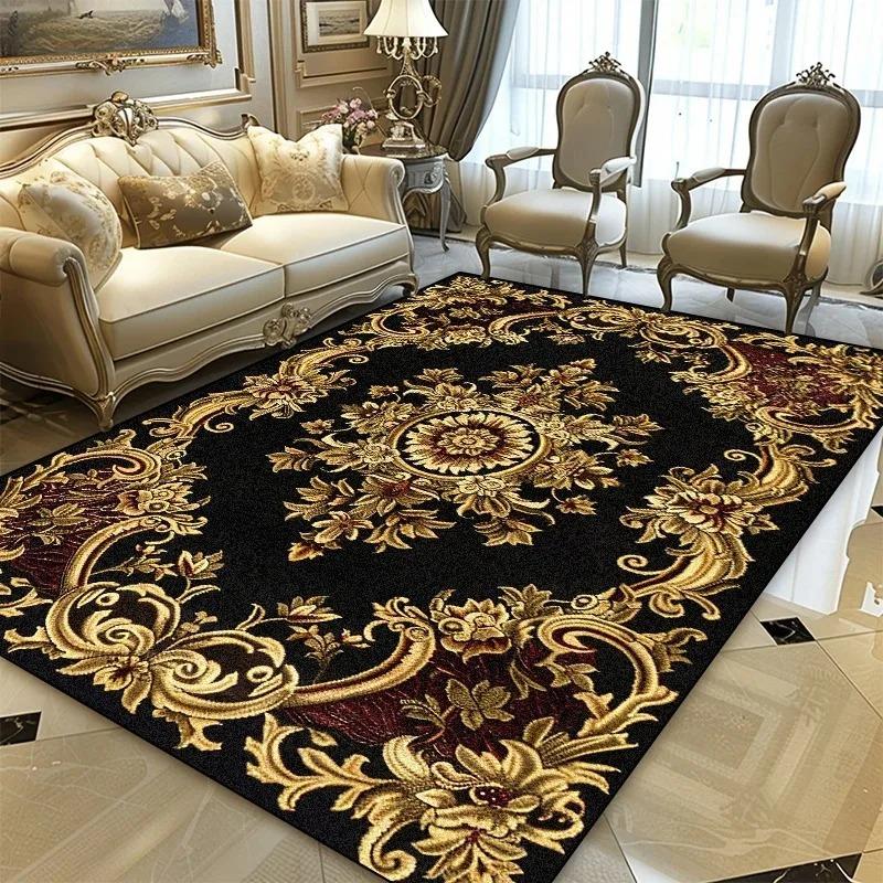 Персидский Черное Золото Роскошный Ковер для Гостиной Ковры Гостиная Маленькие Ковры для Спальни Комната Спальня и Офис Зона Дивана Нескользящий Декор