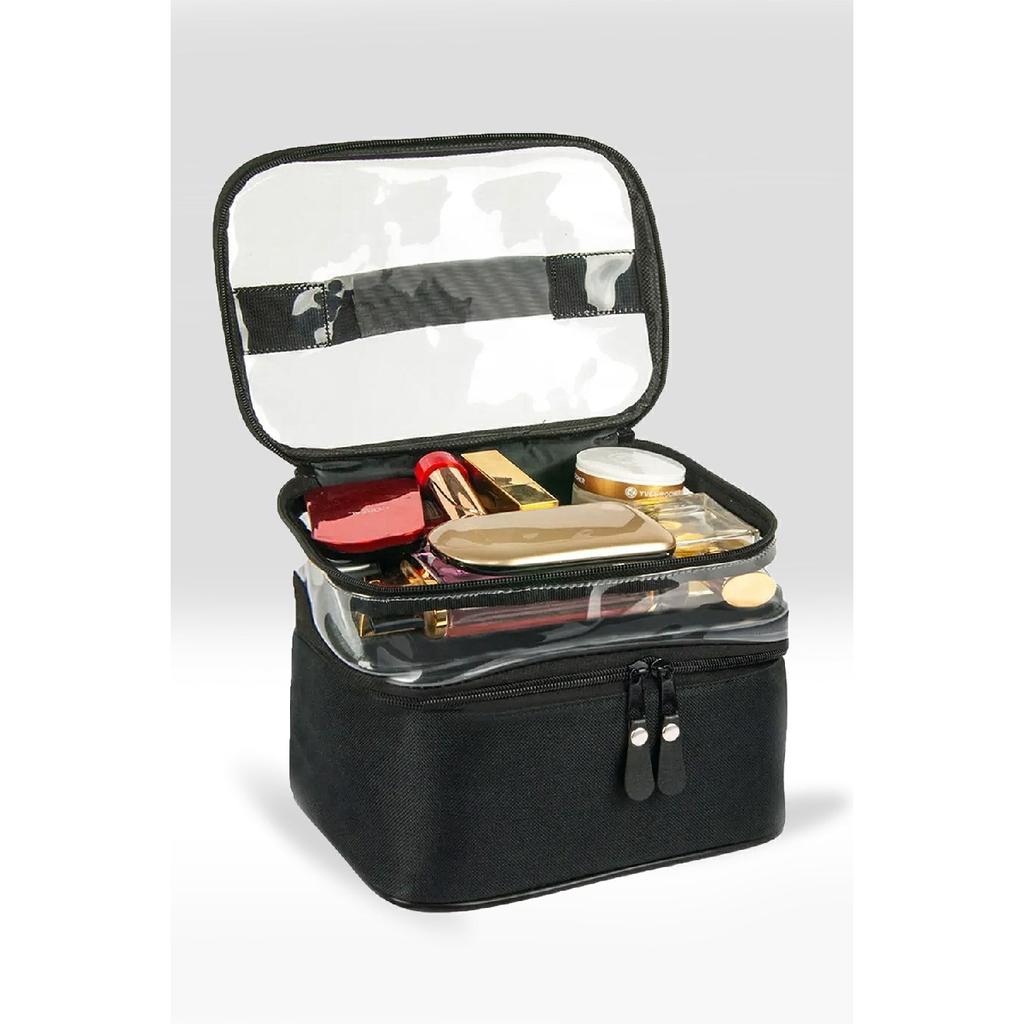 Женская косметичка с двумя большими отделениями, складной органайзер для путешествий, косметичка с вешалкой