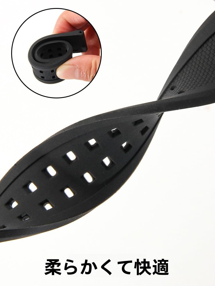 [syzynicy] Мягкий силиконовый ремешок для часов, совместимый с Luminox 1820/7251/3050/3051/3150/3080/8800 (Черная пряжка, 23 мм)