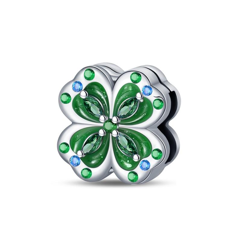 Copper Four Leaf Clover Theme Series Bead And Pendants Suitable For 3Mm Original Bracelet Necklace Women Luxury Jewelry Gift