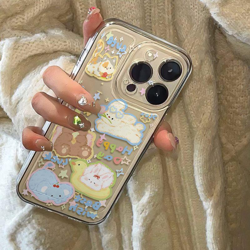 Прозрачный чехол для телефона с весенними греющимися на солнце животными для Apple 17, 16, 15, 13 Pro Max, 12 и 11