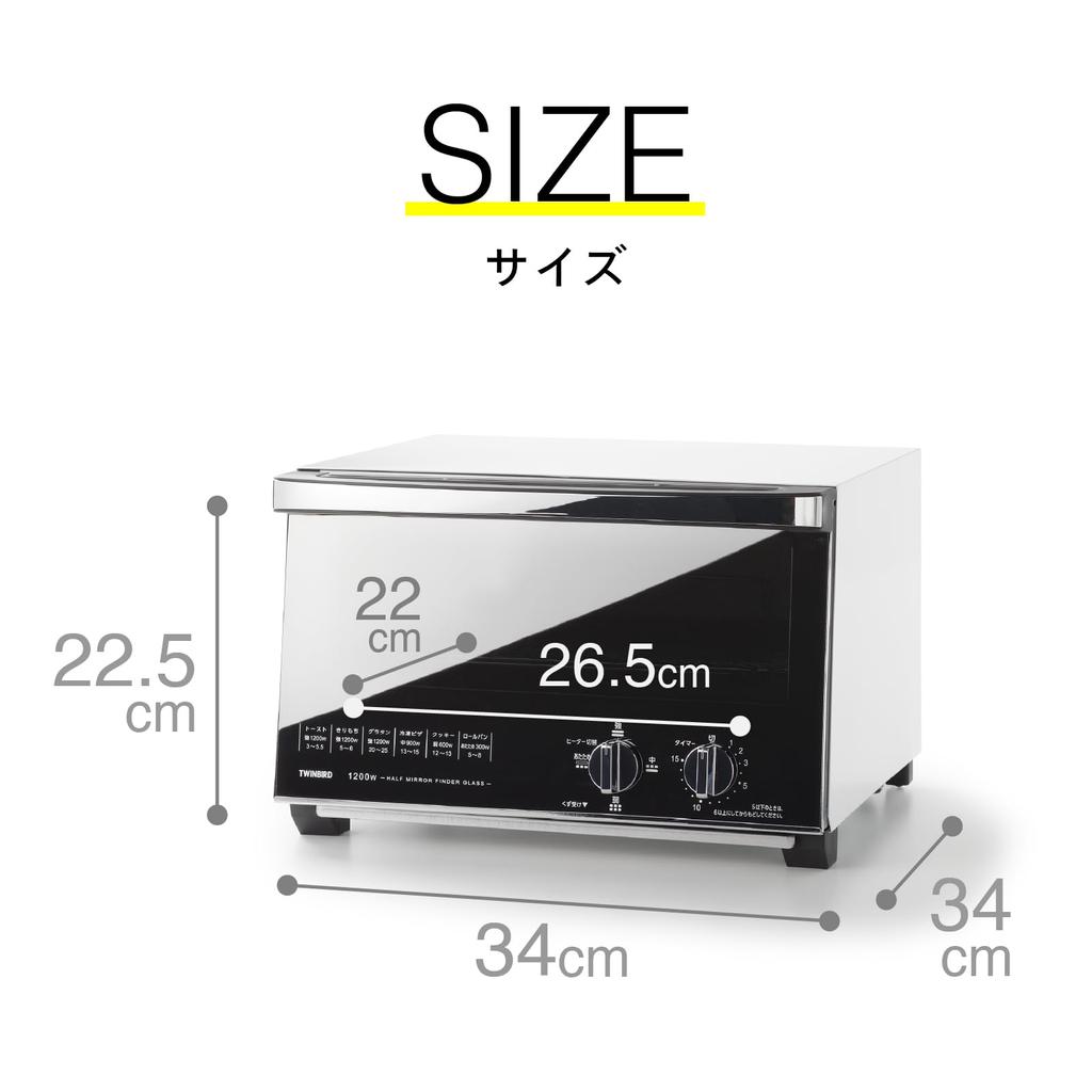 Twin Bird тостер духовка тостер 4 шт выпечка выход переключение Tsubame Sanjo зеркальное стекло уменьшает неравномерность выпечки стильный год производитель белый