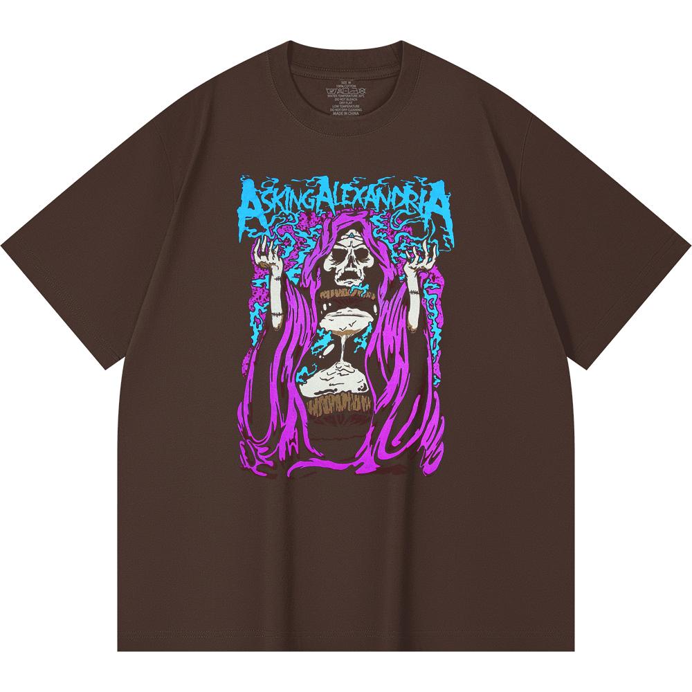 Хлопковая футболка плотностью 230 г/м² 100% Хлопок Heavy Metal Футболка с принтом рок-группы Популярная музыка Унисекс Тяжелая хлопковая футболка