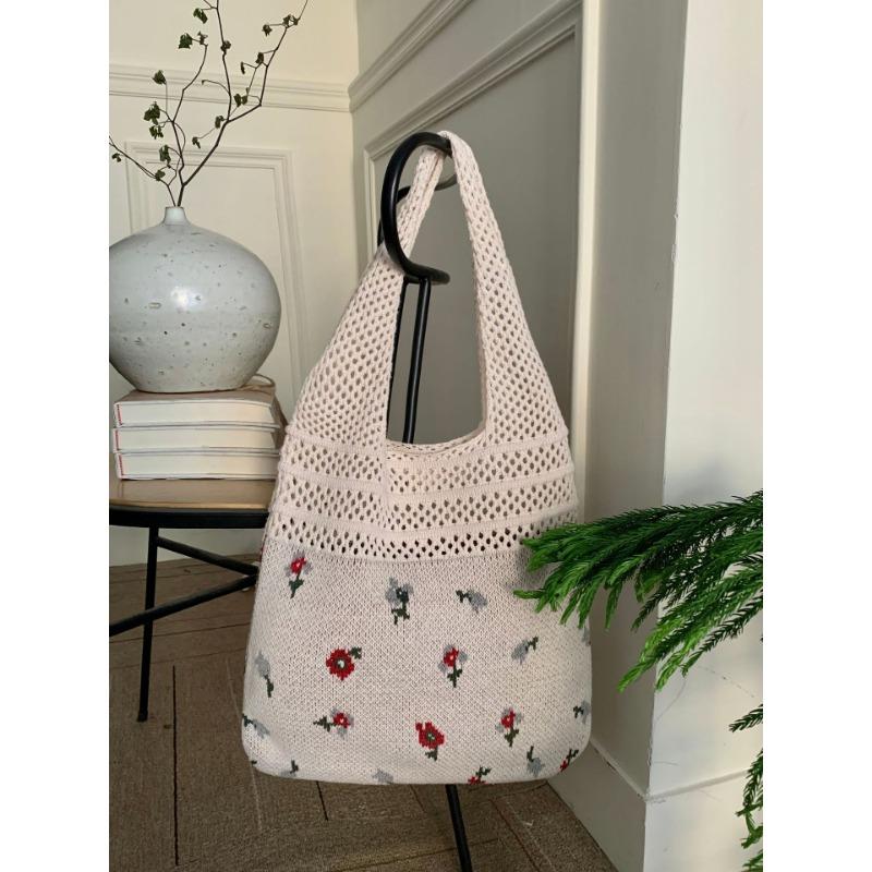 Vintage Knit Bag Large Capacity Tote Bag Woven Bag Handbag for Women