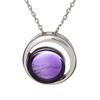 [R5610] - Silver Pendant 'Meghan' Silver Amethyst (rhodium) - 14 Mm