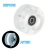 PATIKIL Roller Skate Wheel Set 8pcs 58mm 82A Light Up Skateboard Cruiser Wheel Set with Bearing Track Tool Kit for Outdoor Double Row Skating White
