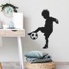 Силуэт мальчика, играющего в футбол, декоративная наклейка для фоновой стены спальни, кабинета