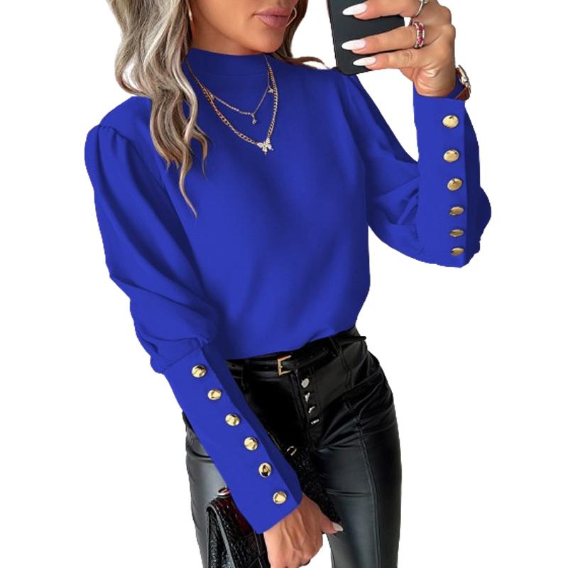 Women Sexy Lace Backless Shirts Tops Ladies Long Sleeve Buttons OL Office Blouse