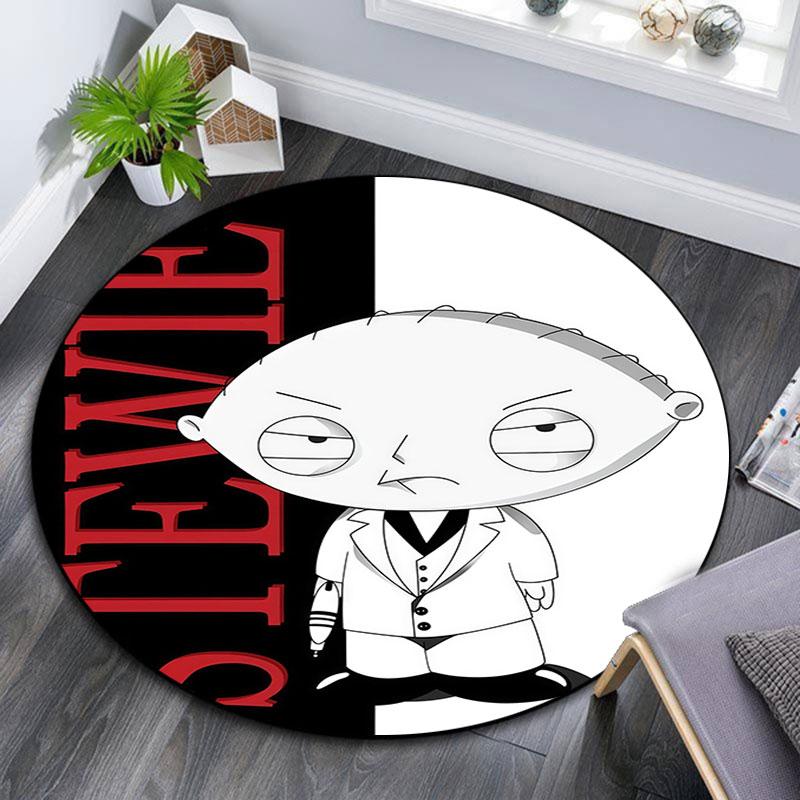 Cute Stewie Griffin pattern round rug,Carpet Rug for Living Room Bedroom Playroom ,Non-slip Floor Mat,Holiday Gifts and Birthday Gifts.