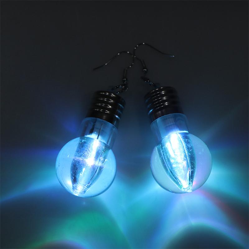 1 пара креативных женских забавных светящихся сережек-подвесок в виде лампочки, женские разноцветные лампочки, серьги-кольца, подарок лучшим друзьям