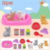 Animal Dog Pet Basket Toys Dog Doll Set Scene Playing Toys New Puppy Pretend Play Toy