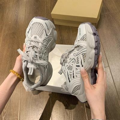 Женские новые летние дышащие универсальные белые туфли на толстой подошве, увеличивающие рост, повседневная спортивная обувь