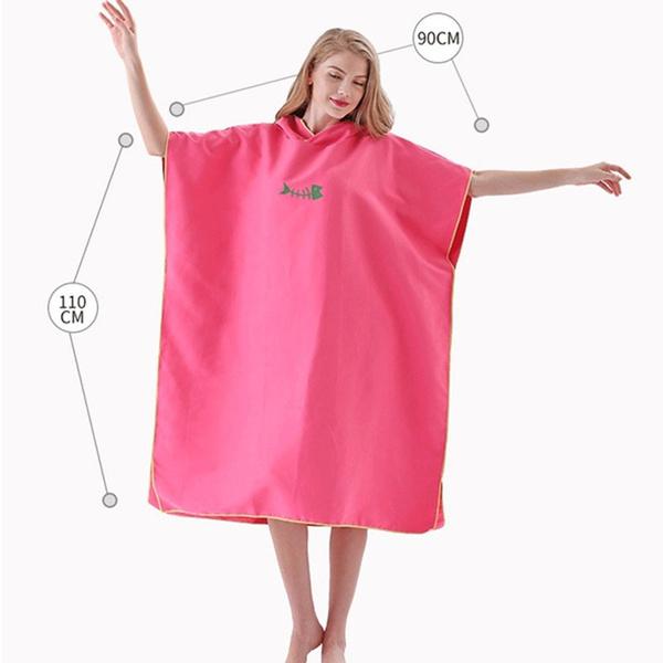 Новый пляжный быстросохнущий халат унисекс для взрослых, солнцезащитный и ветрозащитный халат, плащ с капюшоном, пляжное полотенце