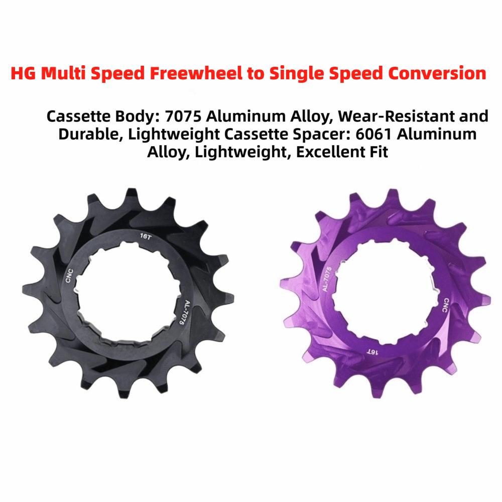 Aluminum Alloy Single Speed Bike Freewheel 16T HG Freewheel Conversion Kit  Bike Modification