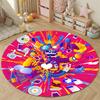 Boho Round Moon Multicolor Rug Mat, Non-Slip Floor Mat for Office