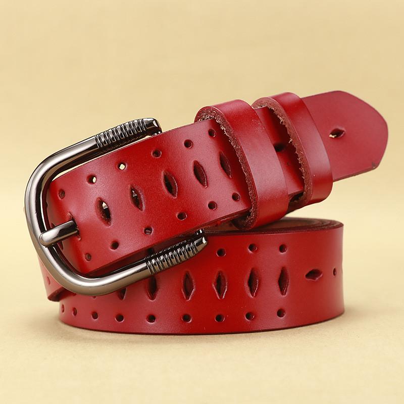 Waist Leather Fashionable Belt Hollow Pattern Metal Pin Closure Casual Outfits