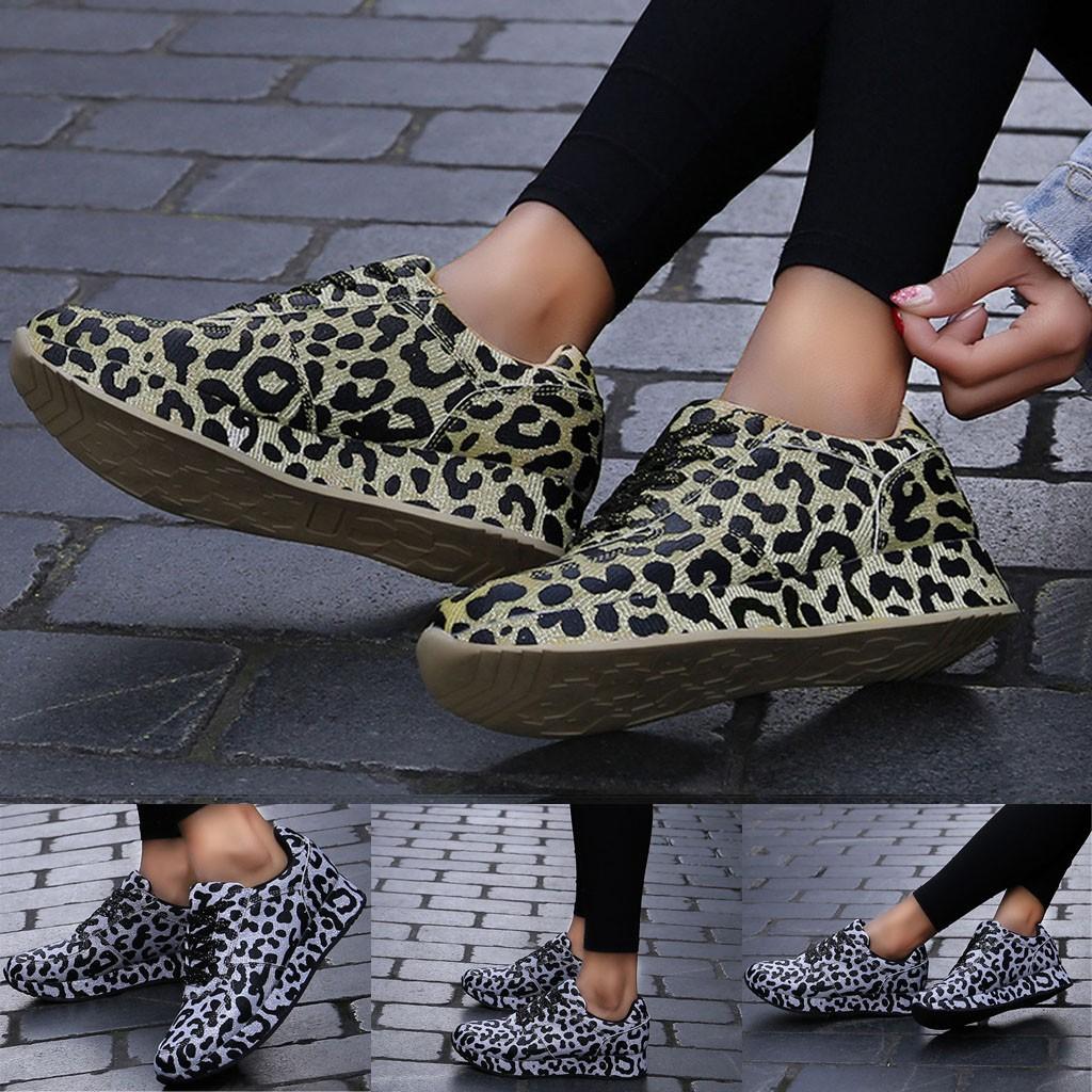 Женская модная женская обувь с леопардовым принтом, увеличенная повседневная обувь