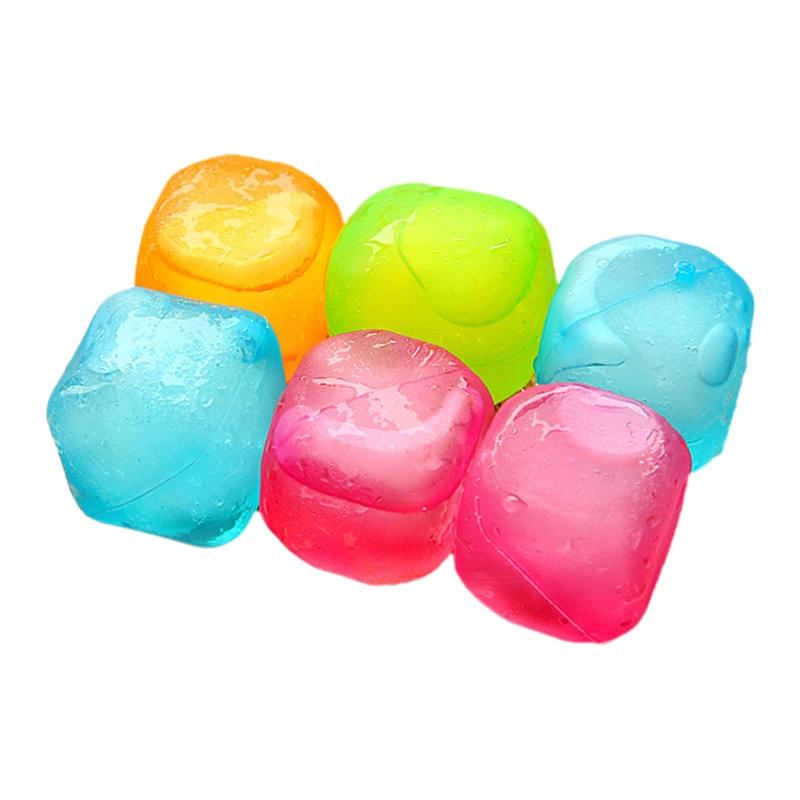 6 Pieces Refreezable Ice Cubes Washable Plastic Ice Cubes Reusable Non-Diluting Ice Cubes for Cocktails Drinks Vodka