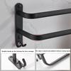 Вешалка для полотенец настенная 30-50 см вешалка для полотенец для ванной комнаты алюминиевая черная вешалка для полотенец матовый черный держатель для полотенец с наклейкой