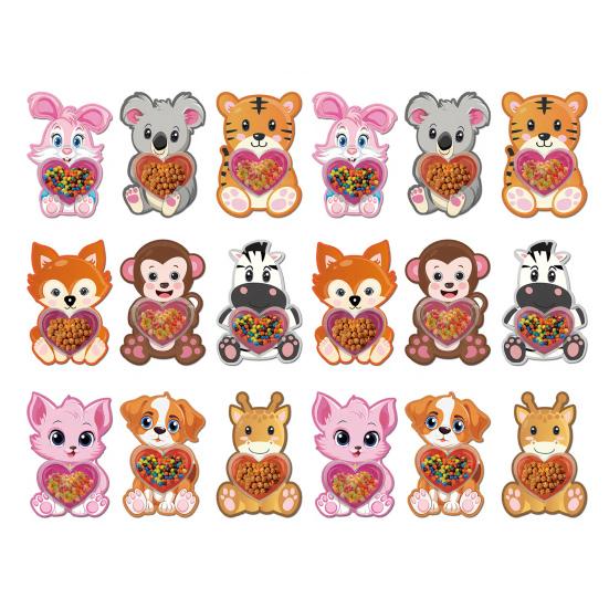 Валентинки-конфетницы для детей Мультяшная открытка с пластиковым куполом Держатель для угощений Сделай сам Для обмена подарками в классе Сувениры для вечеринки