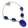 Sapphire(Simulated) Gemstone 925 Sterling Silver Jewelry Necklace 18"