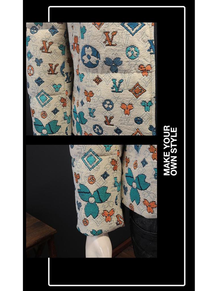 Мужская высококачественная жакардовая куртка с 90% пуха - Осенне-зимняя коллекция 2025