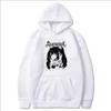 The Girl Print Pattern Pullover Women Harajuku Trip Outdoor Sweatshirt Autumn And Winter Fleece Loose Hoodie