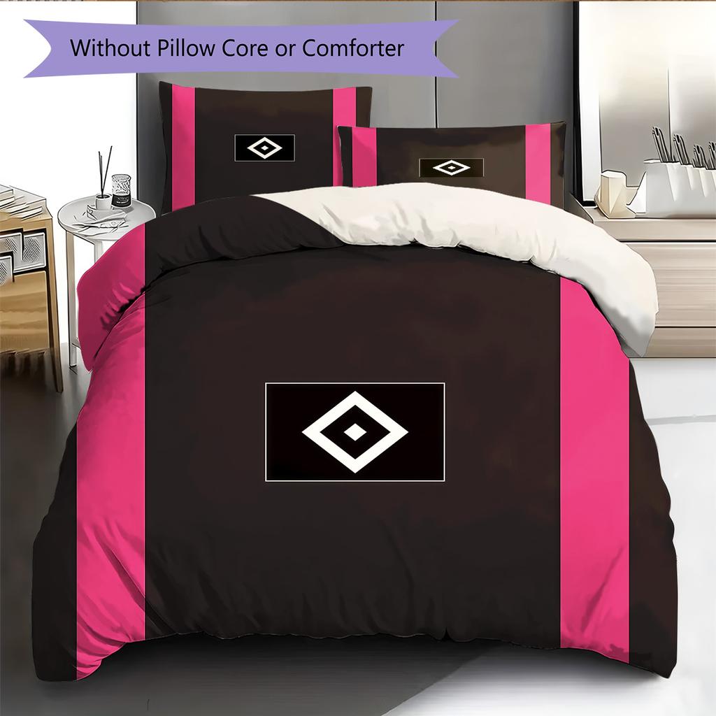 Hamburger SV Pattern Bedding Quilt Set Home Decoration Gift (1 * duvet cover + 2 * pillowcase without core)