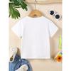 European sizes Customizable Boys' T-Shirt - Blue & Yellow Polka Dot Cartoon Letter Design, Personalized Name & Lettering