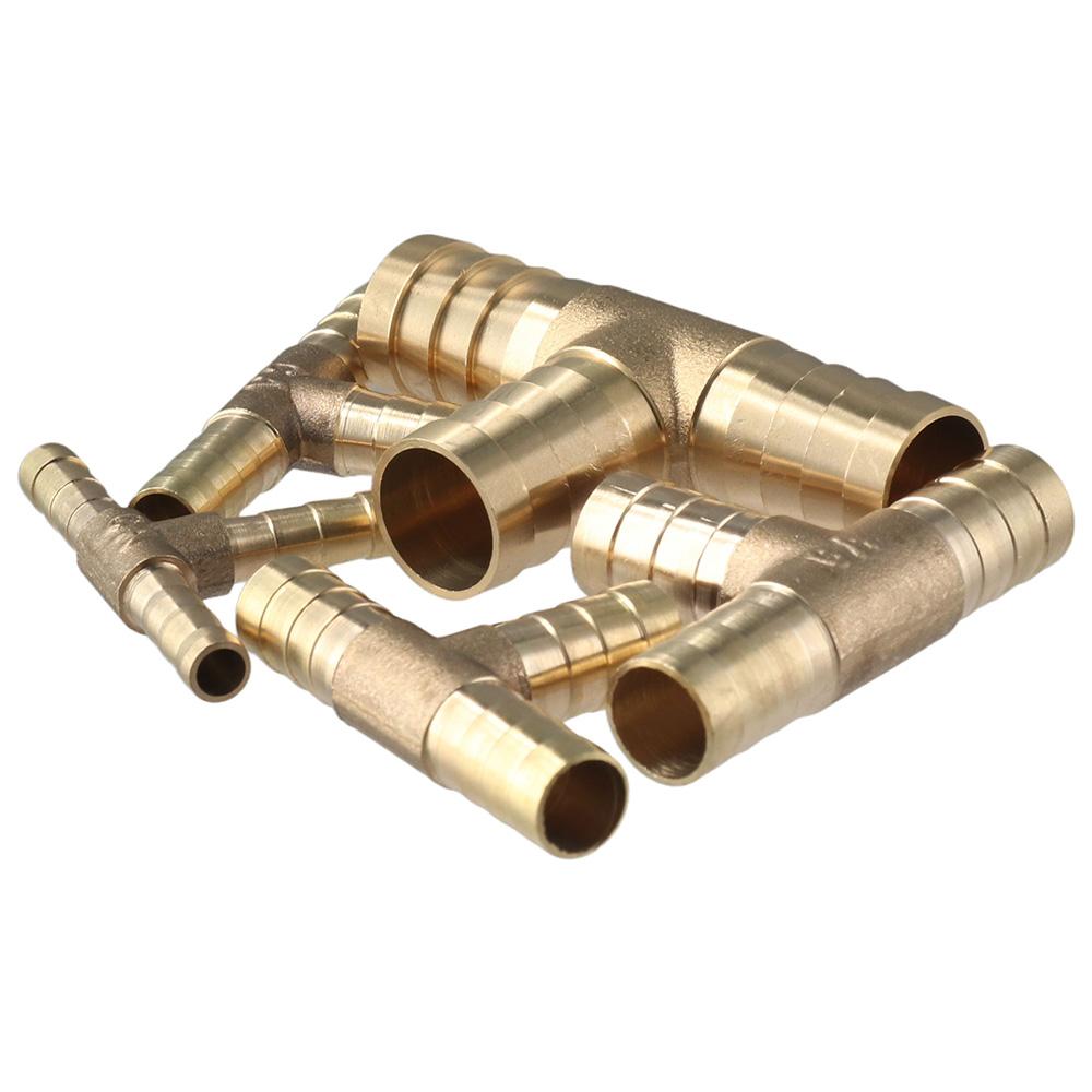 1/4" 5/16" 3/8" 1/2" 5/8" 3 Ways Brass Barb Hose Barbed Tee Connector Fitting Air Gas Water Fuel