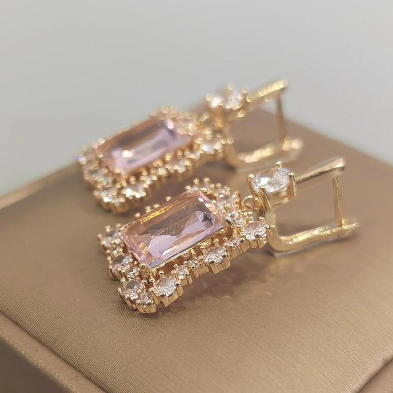 Роскошные большие серьги для женщин, новинка 2023 года, модные серьги-капли с геометрическим цирконом золотого цвета, свадебные ювелирные аксессуары, аксессуары