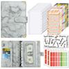 A6 PU Leather Wallet Binder Budget Set Planner 6 Colors Budget Binder Cash Envelops for Money Saving
