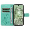 For Google Pixel 8a PU Leather Cases Flower Pattern Wallet Stand Phone Cover with Strap